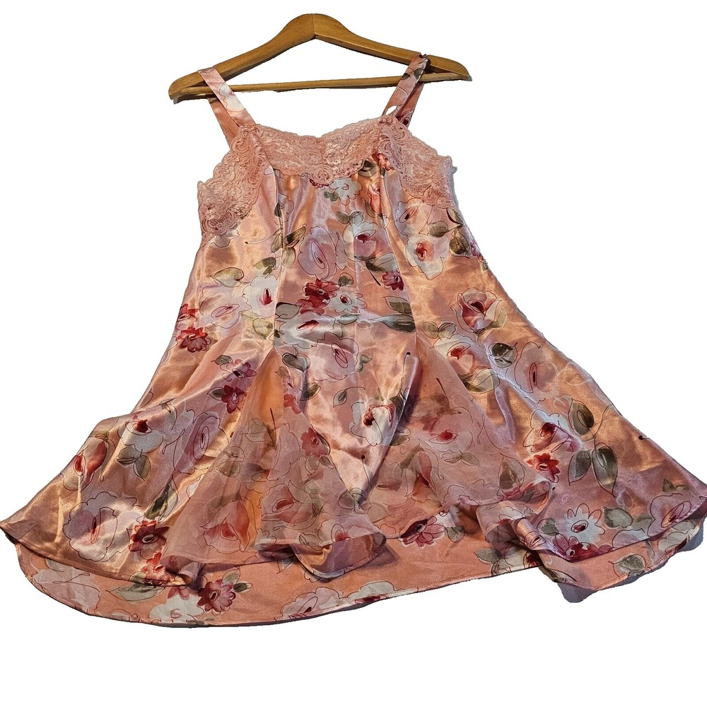 Gilligan & O'Malley Pink Floral Fairy Dream Slip Lingerie Nightgown Small